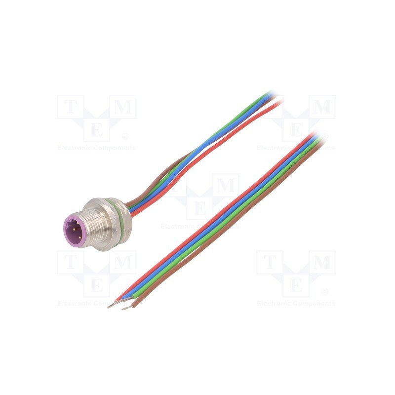 1 pcs x CONEC - SAL-12B-FS4.3-0,5 - Socket, M12, PIN: 4, male, B code-Profibus, soldering, 0.5m