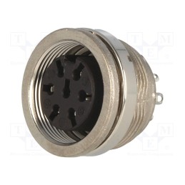 1 pcs x AMPHENOL - T3478000U - Connector: M16, socket, female, soldering, PIN: 7, 5A, 300V, IP40