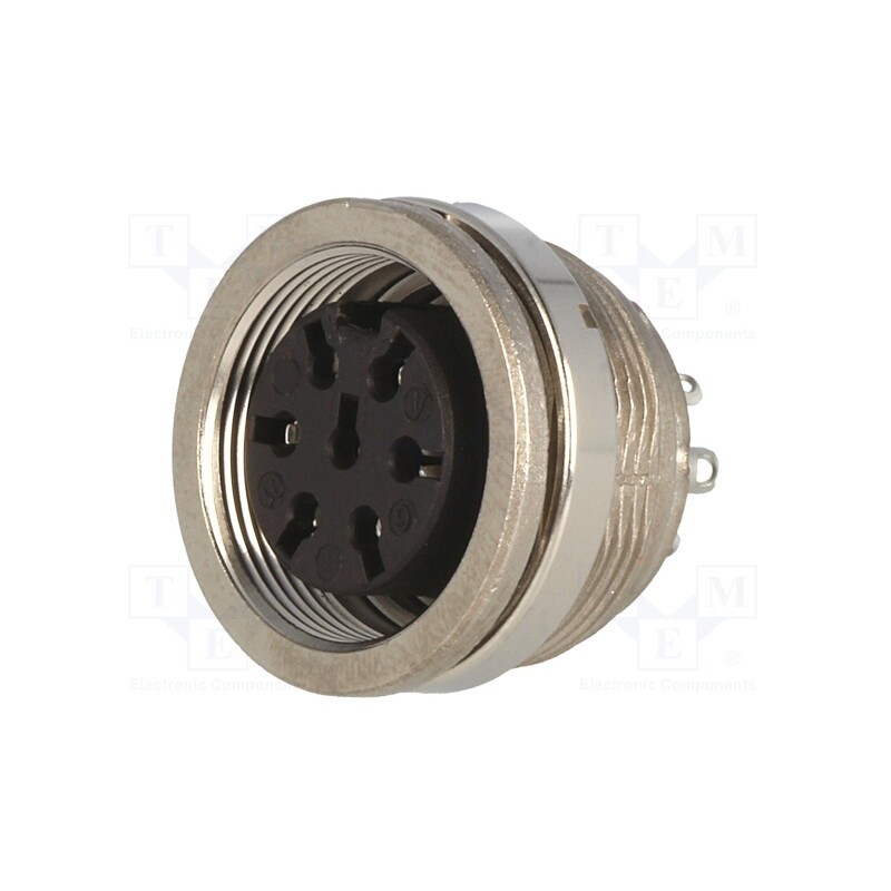 1 pcs x AMPHENOL - T3478000U - Connector: M16, socket, female, soldering, PIN: 7, 5A, 300V, IP40