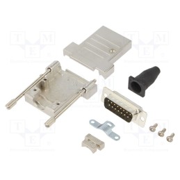 1 pcs x ENCITECH - DTSL15-LJSRG-T-DMP-K - D-Sub, PIN: 15, plug, male, soldering, for cable, black