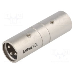 1 pcs x AMPHENOL - AC3M3MW - Coupler, XLR male,both sides, PIN: 3, silver, straight