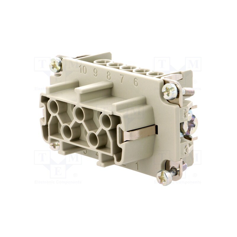 1 pcs x AMPHENOL - C14610B0100021 - Connector: HDC, contact insert, female, C146, PIN: 10, 10+PE, 16A