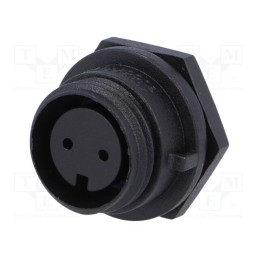 1 pcs x BULGIN - PX0412/02S - Connector: circular, socket, female, PIN: 2, w/o contacts, IP68