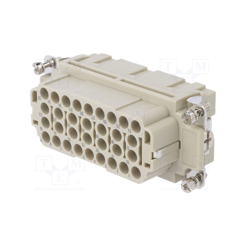 1 pcs x DEGSON ELECTRONICS - DEE-032-FC - Connector: HDC, contact insert, female, DEE, PIN: 32, 32+PE, crimped