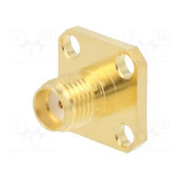 1 pcs x AMPHENOL RF - 132150 - Socket, SMA, female, straight, 50Ω, soldering, PTFE, gold-plated