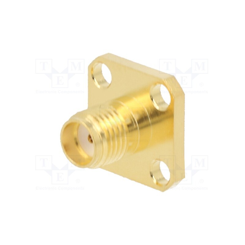 1 pcs x AMPHENOL RF - 132150 - Socket, SMA, female, straight, 50Ω, soldering, PTFE, gold-plated