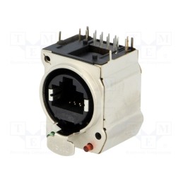1 pcs x AMPHENOL - RJX8FB5HRGEB - Socket, RJ45, XLRnet, Cat: 5e, shielded,with LED,with push button