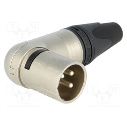 1 pcs x NEUTRIK - NC3MRX - Plug, XLR, male, PIN: 3, angled 90°, swivel, for cable, soldering