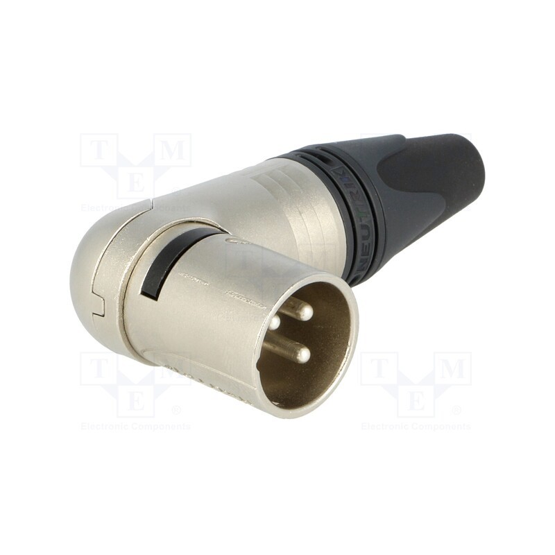1 pcs x NEUTRIK - NC3MRX - Plug, XLR, male, PIN: 3, angled 90°, swivel, for cable, soldering