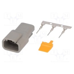 1 pcs x DEUTSCH - S-DTM 04-3 P - Connector: wire-wire, DTM, male, plug, for cable, PIN: 3, crimped