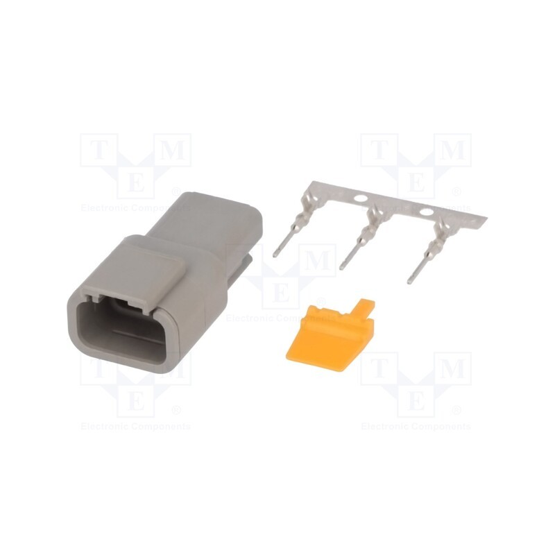 1 pcs x DEUTSCH - S-DTM 04-3 P - Connector: wire-wire, DTM, male, plug, for cable, PIN: 3, crimped