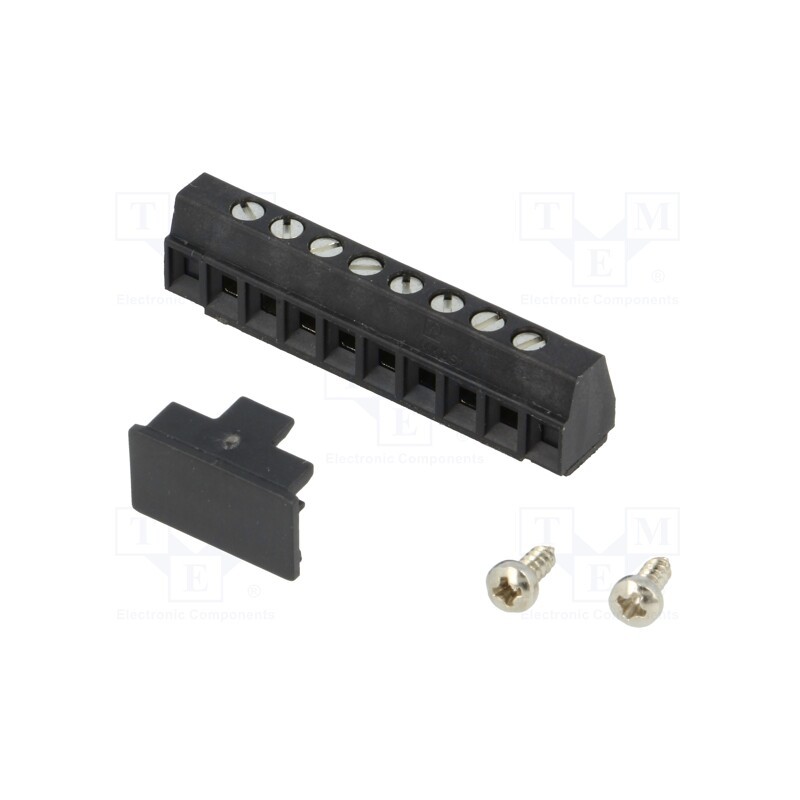 1 pcs x PHOENIX CONTACT - MKDS 1/ 8-3,81 SMD BK 1727175 - PCB terminal block, angled 90°, 3.81mm, ways: 8, on PCBs,screw