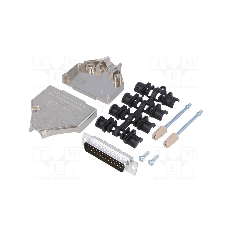 1 pcs x MH CONNECTORS - MHDTZK25-DM25P-K - D-Sub, PIN: 25, plug, male, straight, soldering, for cable