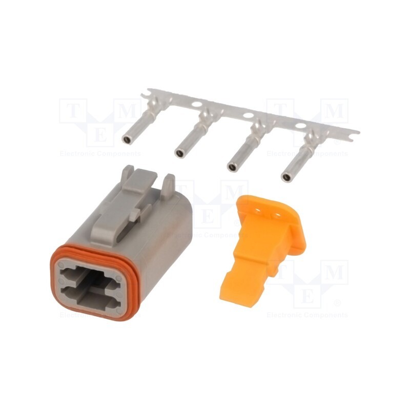 1 pcs x DEUTSCH - S-DT 06-4 S - Connector: wire-wire, DT, female, plug, for cable, PIN: 4, crimped