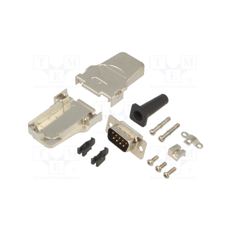 1 pcs x ENCITECH - 6355-0046-01 - D-Sub, PIN: 9, plug, male, soldering, for cable, black