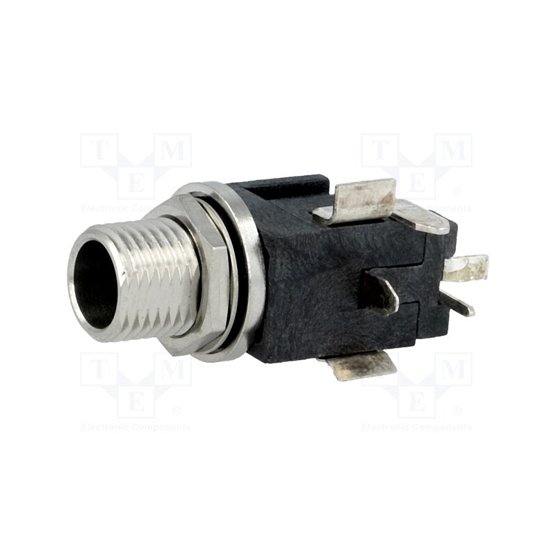 1 pcs x SWITCHCRAFT - RASH10S - Socket, DC supply, male, on PCBs, SMT,THT, Plating: silver plated