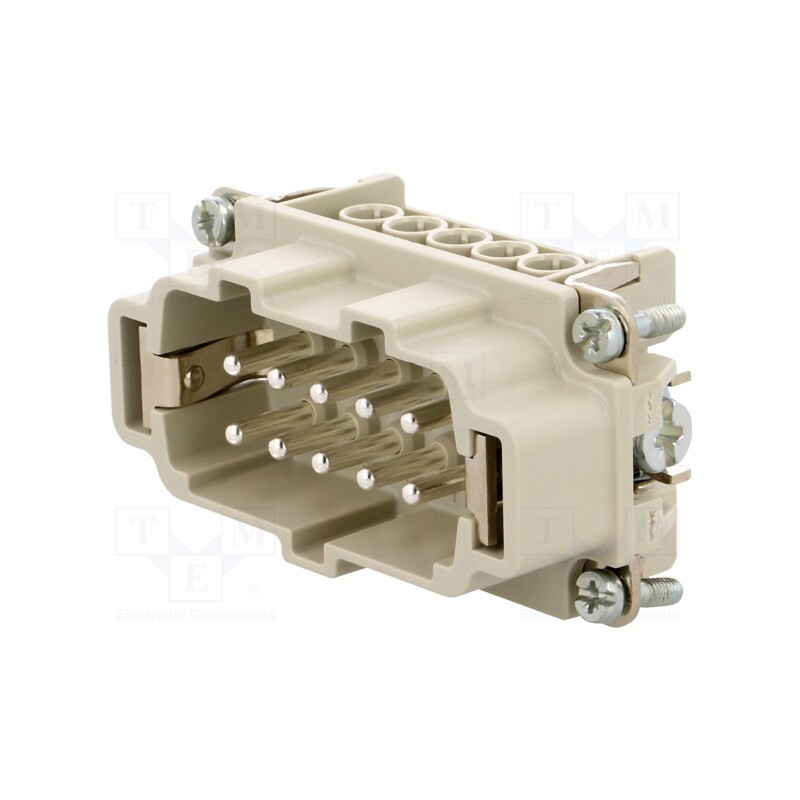 1 pcs x AMPHENOL - C14610A0100021 - Connector: HDC, contact insert, male, C146, PIN: 10, 10+PE, size E10