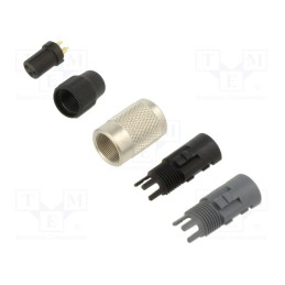 1 pcs x BINDER - 99 0076 100 03 - Connector: M9, plug, female, Plating: gold-plated, 125V, IP40, PIN: 3