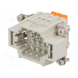 1 pcs x ILME - CDSHM 09 - Connector: HDC, male, CDSH, PIN: 9, 9+PE, size 44.27, 10A, 400V