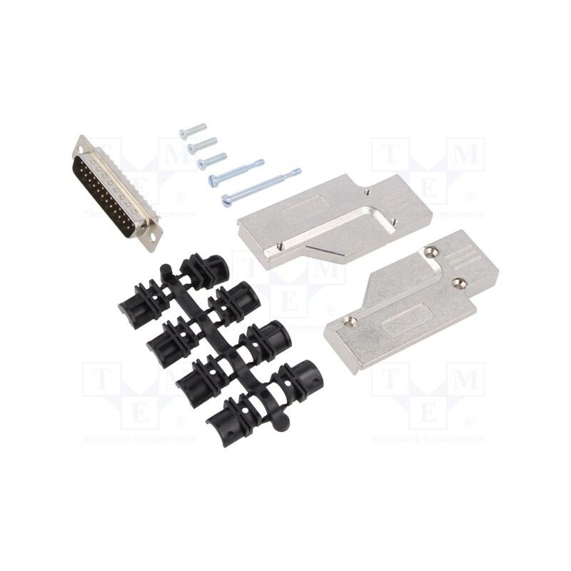 1 pcs x MH CONNECTORS - MHDCMR25-DB25P-K - D-Sub, PIN: 25, plug, male, for cable, angled 90°, soldering