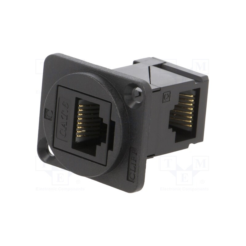 1 pcs x CLIFF - CP30252 - Coupler, FT, Cat: 6, Layout: 8p8c, RJ45 socket,both sides, angled
