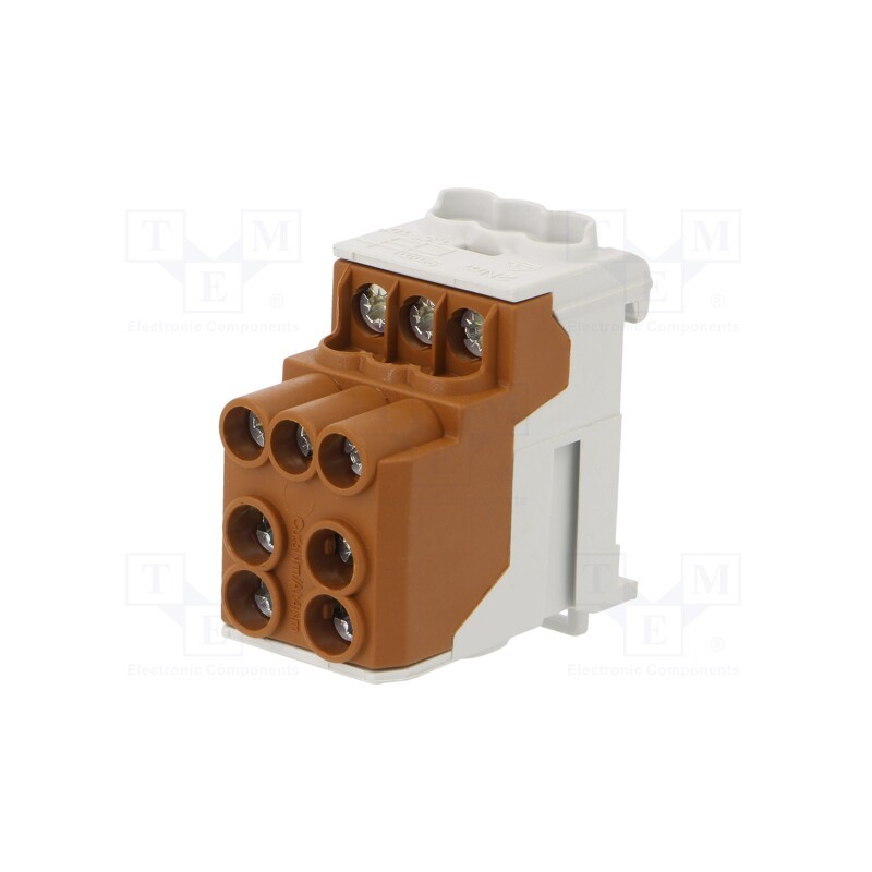 1 pcs x SIMET - 81601015 - Splice terminal: distribution block, 10mm2,25mm2, ways: 1, brown