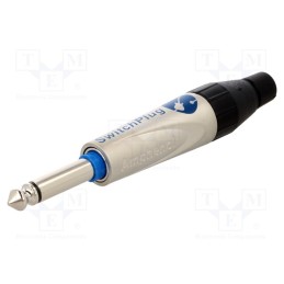 1 pcs x AMPHENOL - TM1P - Plug, Jack 6,3mm, male, mono, ways: 2, straight, for cable, silver