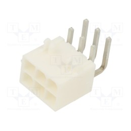 1 pcs x MOLEX - 39301062 - Socket, wire-board, male, Mini-Fit Jr, 4.2mm, PIN: 6, THT, PCB snap