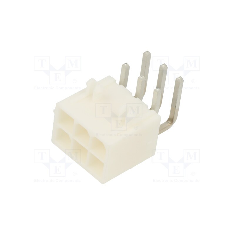 1 pcs x MOLEX - 39301062 - Socket, wire-board, male, Mini-Fit Jr, 4.2mm, PIN: 6, THT, PCB snap