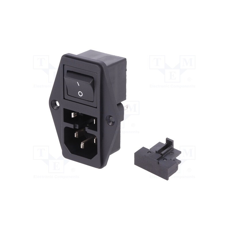 1 pcs x SCHURTER - 4304.6093 - Connector: AC supply, socket, male, 10A, 250VAC, IEC 60320, 6765