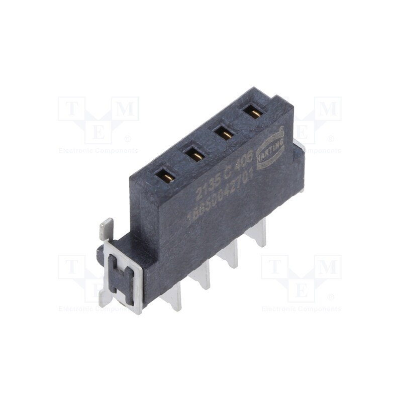 1 pcs x HARTING - 15650042701333 - Connector: PCB to PCB, female, PIN: 4, 2.54mm, har-flex® Power