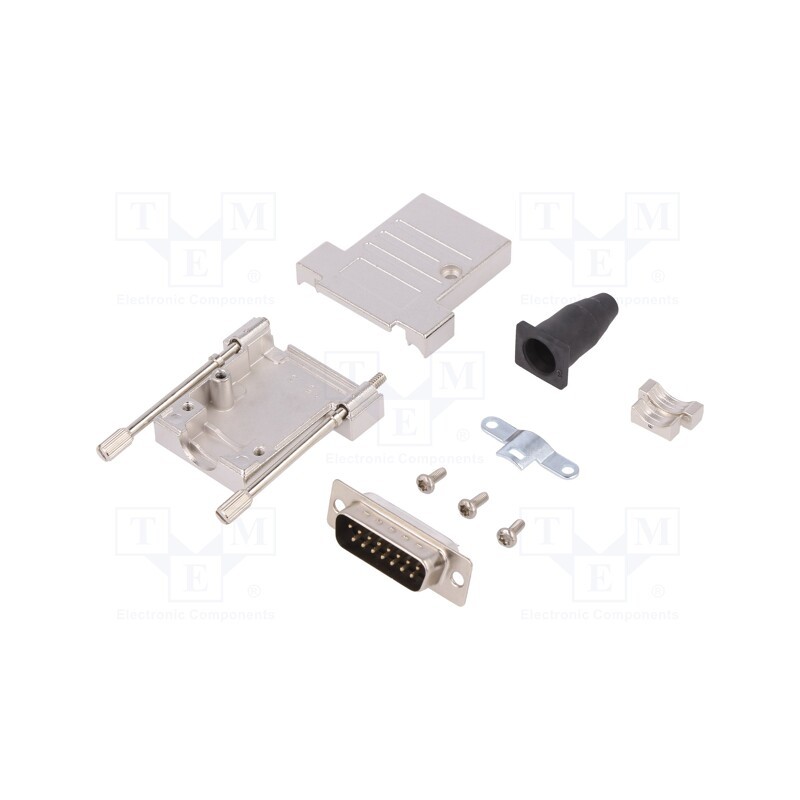 1 pcs x ENCITECH - 6355-0040-02 - D-Sub, PIN: 15, plug, male, soldering, for cable, black