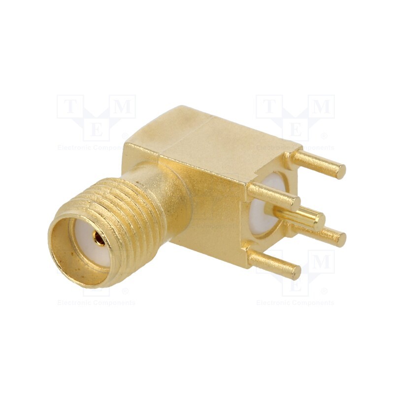 1 pcs x MOLEX - 733910083 - Socket, SMA, female, angled 90°, 50Ω, THT, on PCBs, PTFE