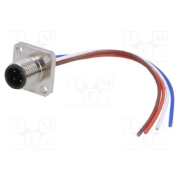 1 pcs x DEGSON ELECTRONICS - SM12-D90C-D4M-2A010 - Socket, M12, PIN: 4, male, D code-Ethernet, IP67, 250V, 4A, straight