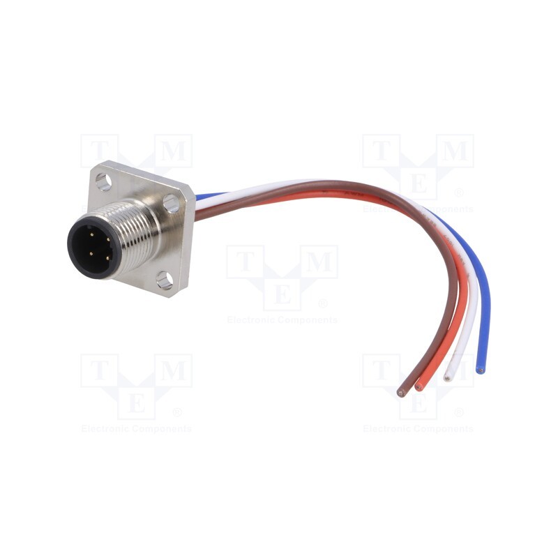 1 pcs x DEGSON ELECTRONICS - SM12-D90C-D4M-2A010 - Socket, M12, PIN: 4, male, D code-Ethernet, IP67, 250V, 4A, straight