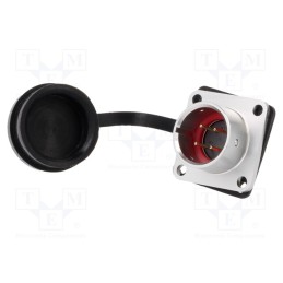 1 pcs x WEIPU - SA1613/P4S-1 - Socket, SA16, male, PIN: 4, IP67, 5A, soldering, 500V, 0.75mm2