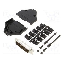 1 pcs x Amphenol Communications Solutions - L17DTPK-P-25+L717HDB44P - D-Sub HD, PIN: 44, male, straight, soldering, for cable, g