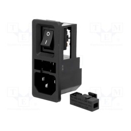 1 pcs x SCHURTER - 4304.6064 - Connector: AC supply, socket, male, 10A, 250VAC, IEC 60320, 6762