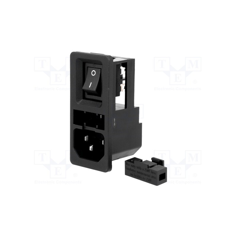 1 pcs x SCHURTER - 4304.6064 - Connector: AC supply, socket, male, 10A, 250VAC, IEC 60320, 6762