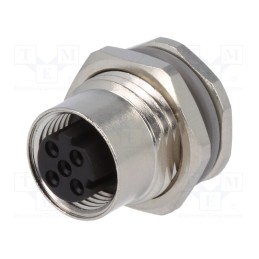 1 pcs x TE Connectivity - T4131512041-000 - Socket, M12, PIN: 4, female, D code-Ethernet, soldering, IP67, 250V