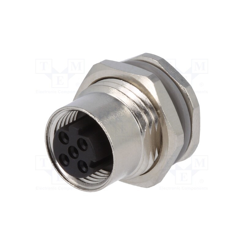 1 pcs x TE Connectivity - T4131512041-000 - Socket, M12, PIN: 4, female, D code-Ethernet, soldering, IP67, 250V