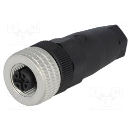 1 pcs x HIRSCHMANN - 933139100 ELKA 4012 PG7 SCHWARZ - Plug, M12, PIN: 4, female, A code-DeviceNet / CANopen, for cable