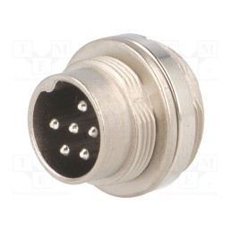 1 pcs x AMPHENOL - C09131W0061002U - Connector: M16, socket, male, soldering, PIN: 6, 5A, 300V, IP65,IP67