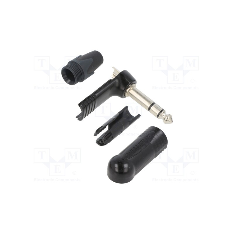 1 pcs x NEUTRIK - NP3RX-B - Plug, Jack 6,3mm, male, stereo, ways: 3, angled 90°, for cable, PRX