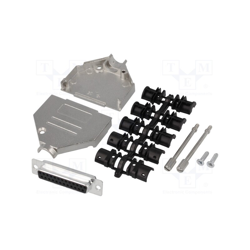 1 pcs x ENCITECH - DTZK25-DMS-K - D-Sub, PIN: 25, plug, female, soldering, for cable, black