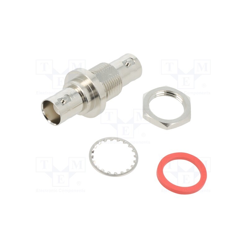 1 pcs x AMPHENOL RF - 112433 - Coupler, BNC socket,both sides, straight, 50Ω, POM