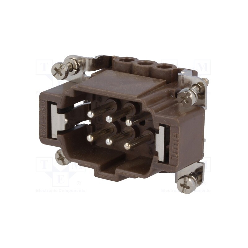 1 pcs x ILME - CNEM 06 RY - Connector: HDC, male, 180 °C, 6+PE, size 44.27, hot condition, 16A