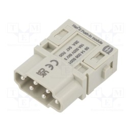 1 pcs x HARTING - 9140065001 - Connector: HDC, module, male, Han-Modular®, PIN: 6, push-in, 16A