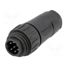 1 pcs x AMPHENOL - C01630H00610012 - Connector: circular, plug, for cable, PIN: 7, male, soldering, 250V
