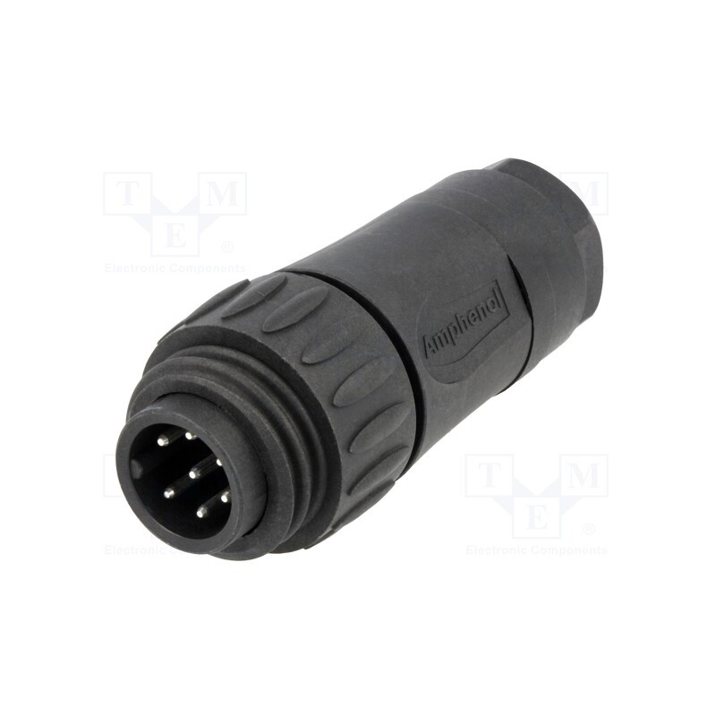1 pcs x AMPHENOL - C01630H00610012 - Connector: circular, plug, for cable, PIN: 7, male, soldering, 250V